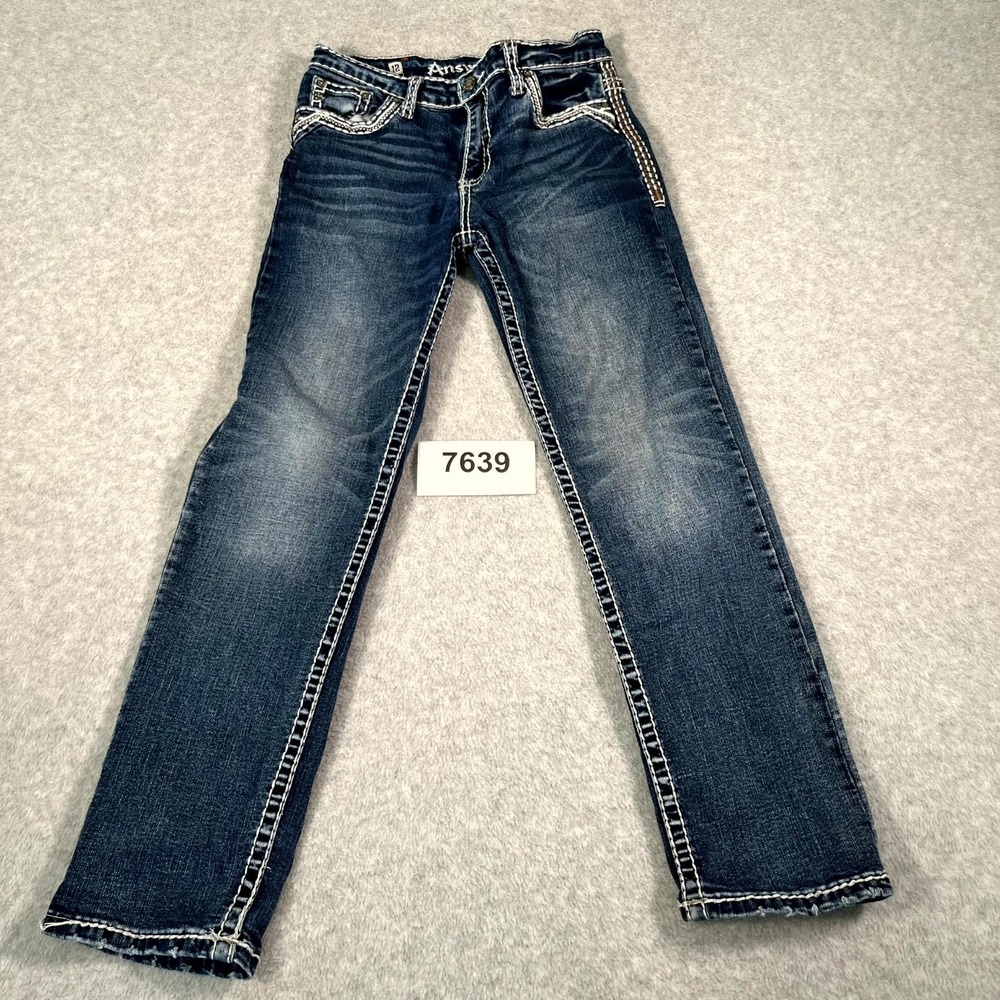 Answer Me Premium Denim Jeans Womens 12 Blue Dark Wash Straight Leg Outdoor